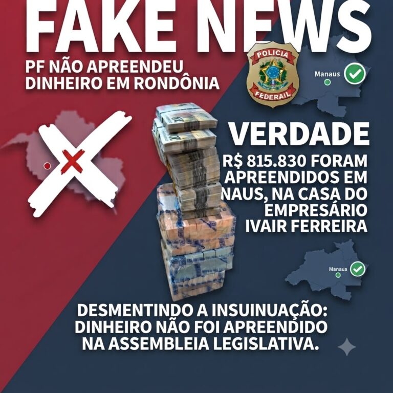 Fake news: Federal não apreendeu dinheiro em Rondônia