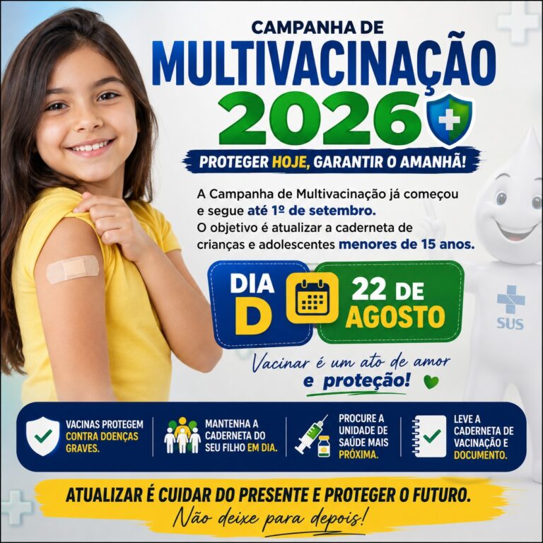 MULTIVACINAÇÃO 2026: CAMPANHA MOBILIZA FAMÍLIAS PARA PROTEGER CRIANÇAS E ADOLESCENTES
