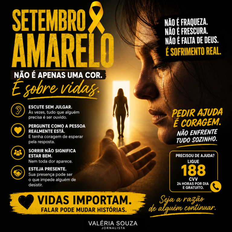 SETEMBRO AMARELO: QUANTAS VEZES ALGUÉM PEDIU AJUDA SEM DIZER UMA PALAVRA?