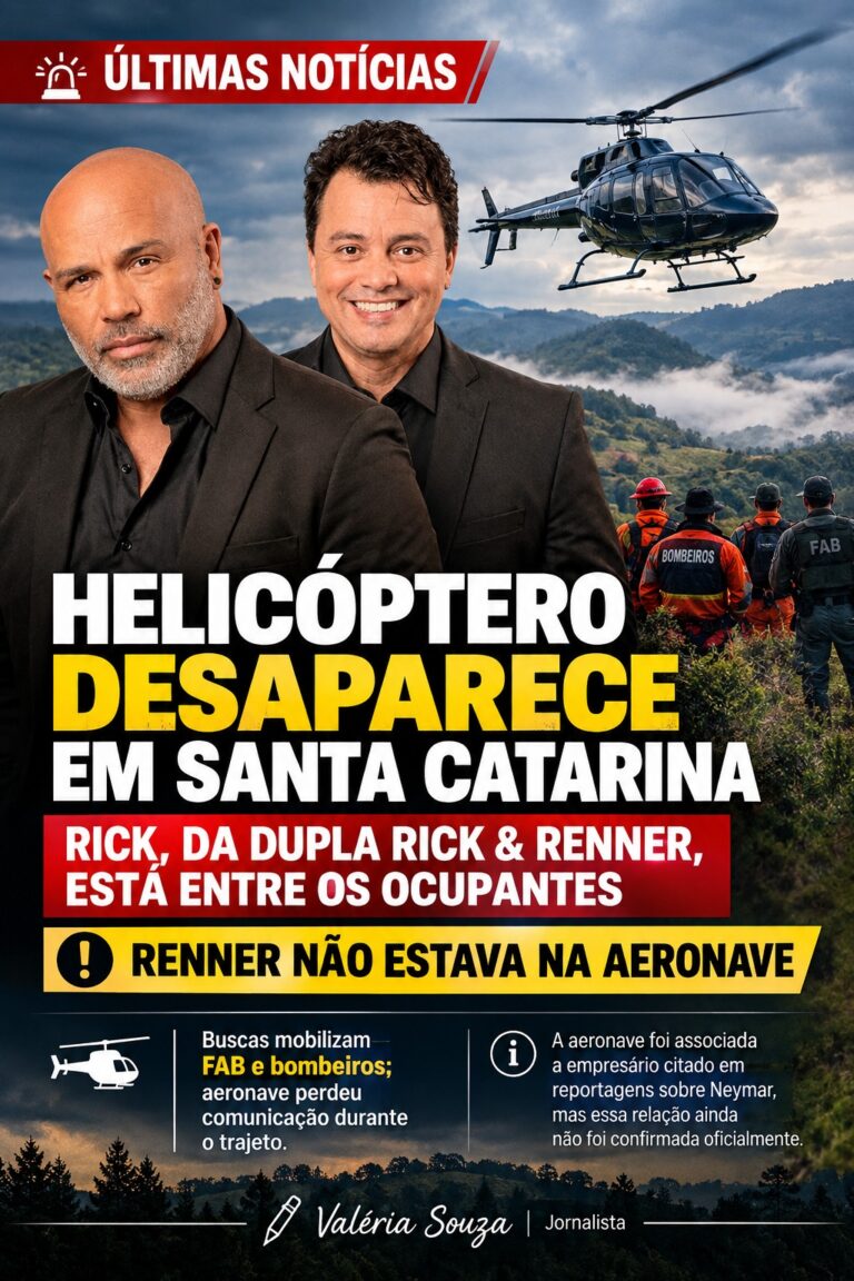 🚨 HELICÓPTERO DESAPARECE EM SANTA CATARINA COM CANTOR RICK A BORDO;