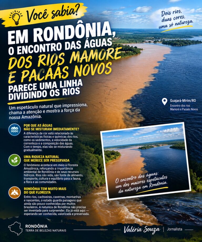 🌊 CURIOSIDADE DE RONDÔNIA: O ENCONTRO DAS ÁGUAS QUE PARECE UMA LINHA DIVIDINDO OS RIOS