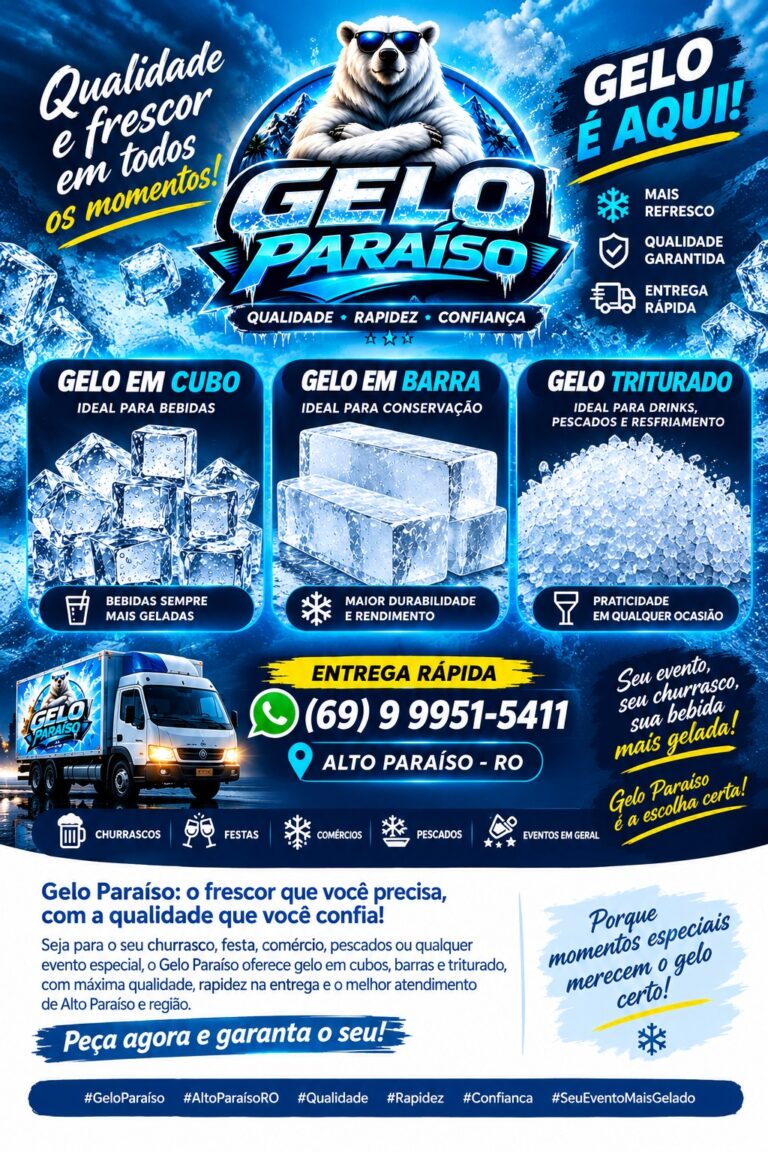 🧊 Gelo Paraíso: qualidade e frescor para todos os momentos! ❄️