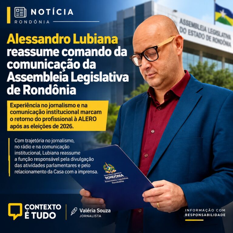 Alessandro Lubiana reassume comando da Secretaria de Comunicação da Assembleia Legislativa de Rondônia após eleições de 2026